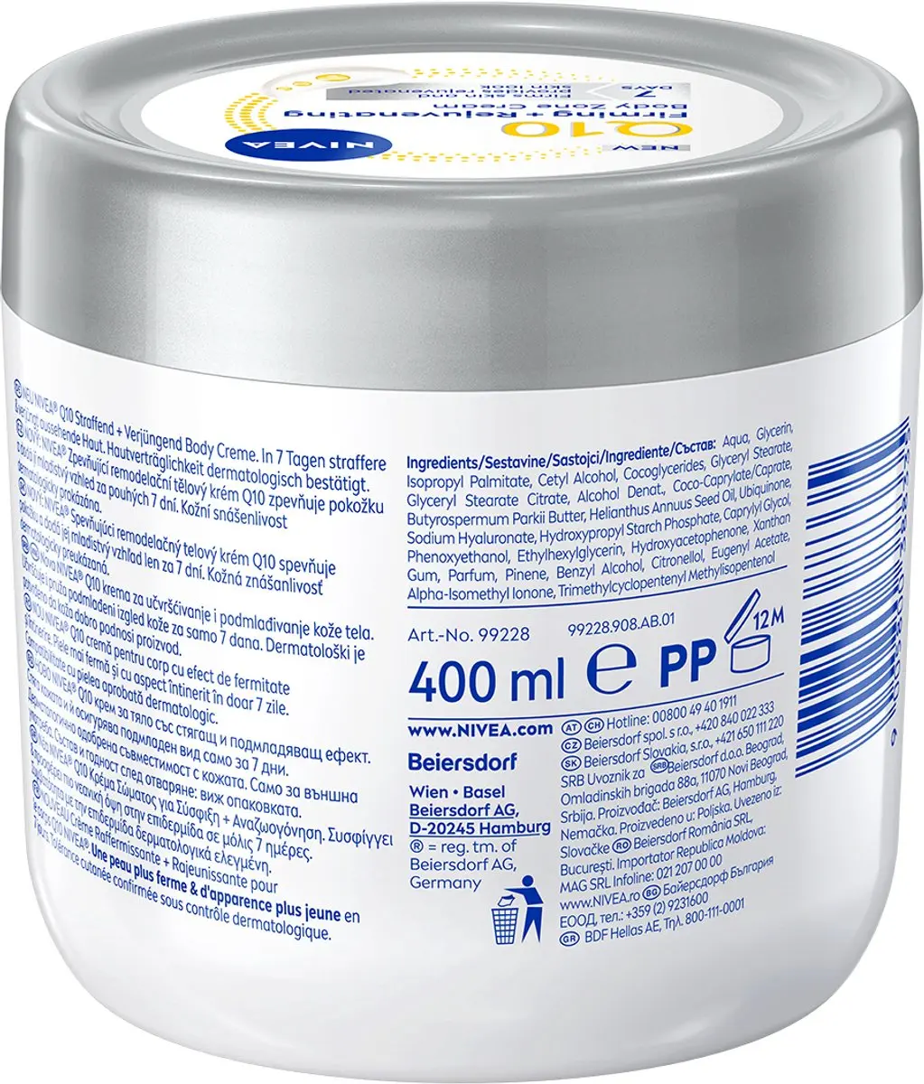 NIVEA Q10 Firming + Rejuvenating Body Cream 400ml