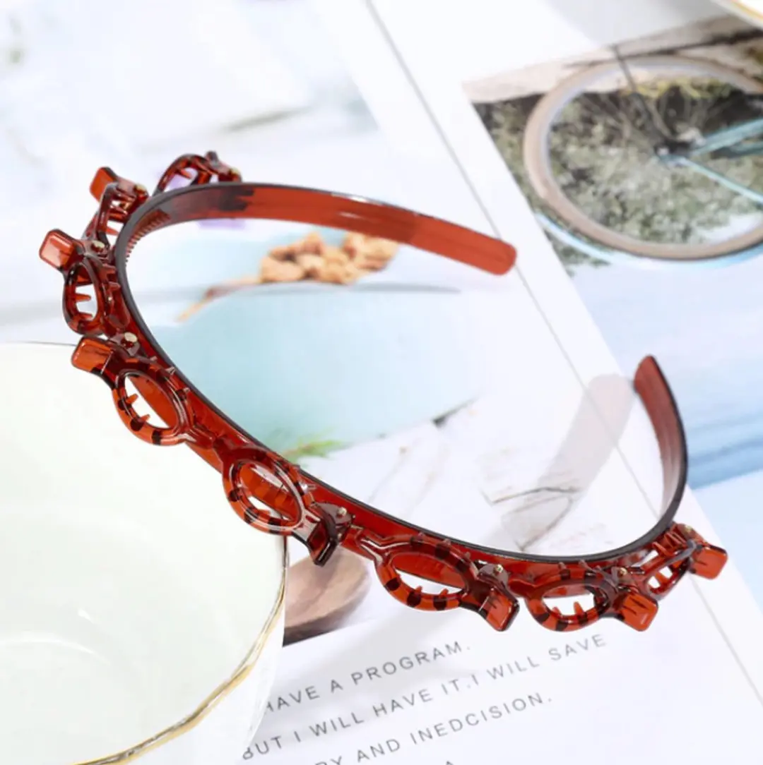 VinkToys Diadeem met clips - 2 Stuks - Bruin