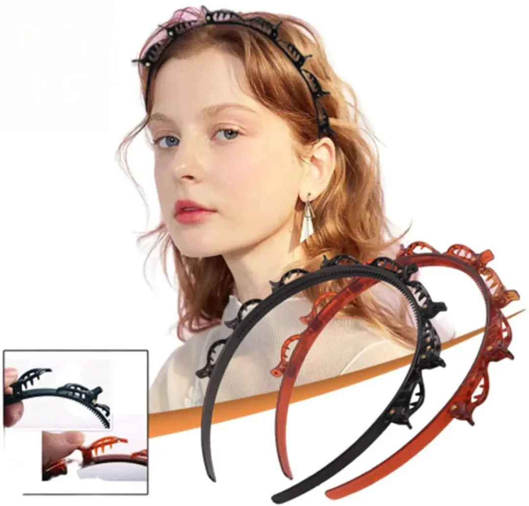 VinkToys Diadeem met clips - 2 Stuks - Bruin