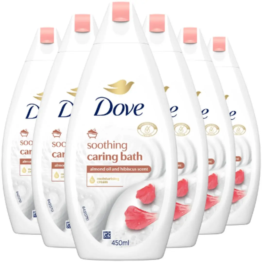Dove Bad Soothing Amandel & Hibiscus - 6x 450ml