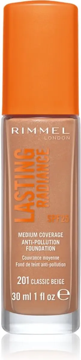 Rimmel London Lasting Radiance Foundation 201 Classic Beige 30ml
