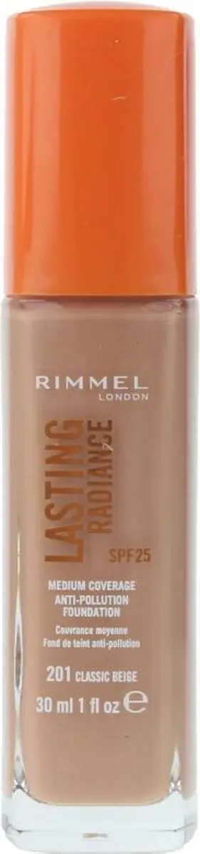 Rimmel London Lasting Radiance Foundation 201 Classic Beige 30ml