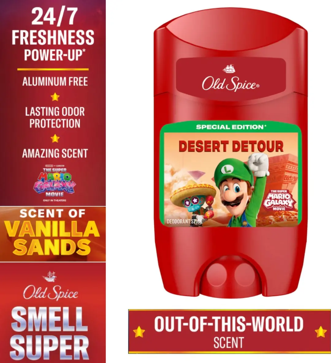 Old Spice The Super Mario Galaxy Movie Deodorant - 3x50ml - Cosmic Quest