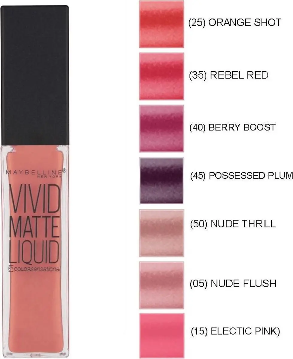 Maybelline Color Sensational Vivid Matte Lipgloss 45 Possessed Plum - 8ml