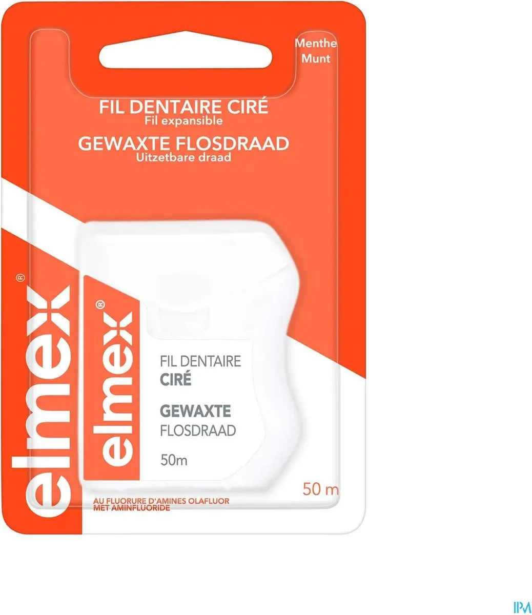 Elmex Gewaxt Flosdraad 50m - Wit