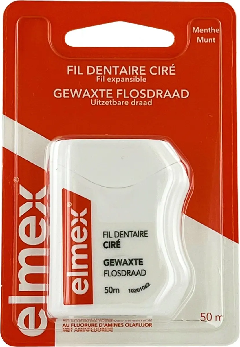 Elmex Gewaxt Flosdraad 50m - Wit