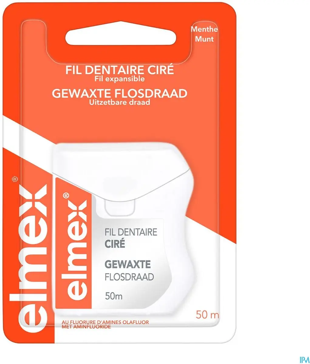 Elmex Gewaxt Flosdraad 50m - Wit