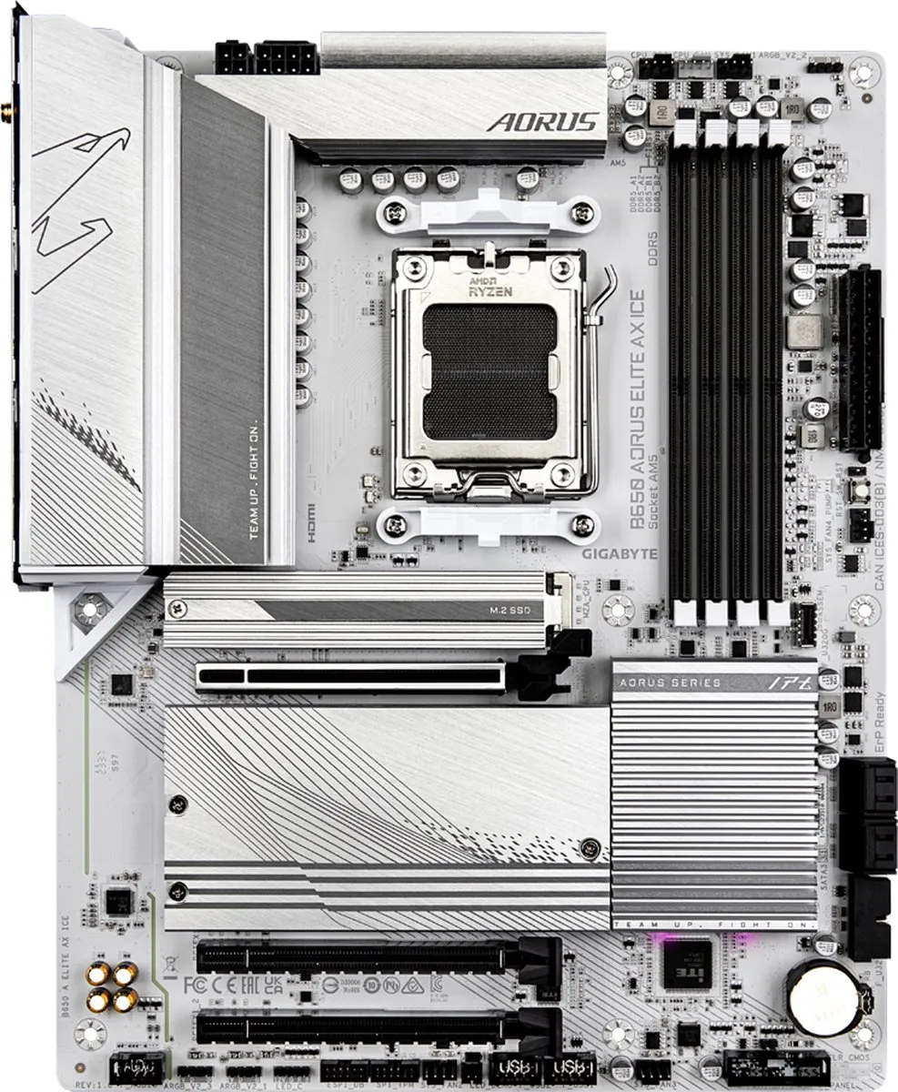 Gigabyte B650 AORUS ELITE AX ICE Moederbord - AM5 - Wi-Fi 6E