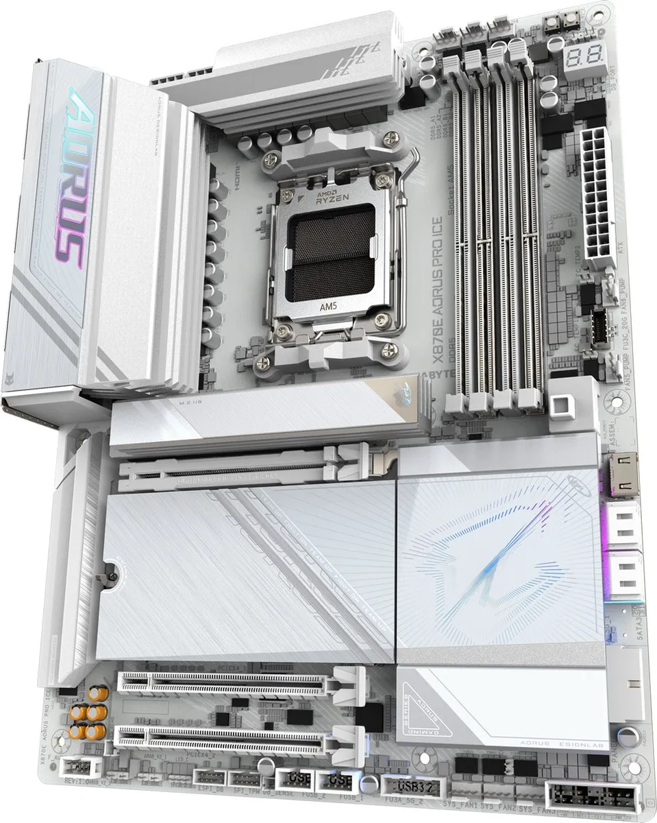 Gigabyte X870E AORUS PRO ICE Moederbord - AM5 - X870E - DDR5 - Wi-Fi 7