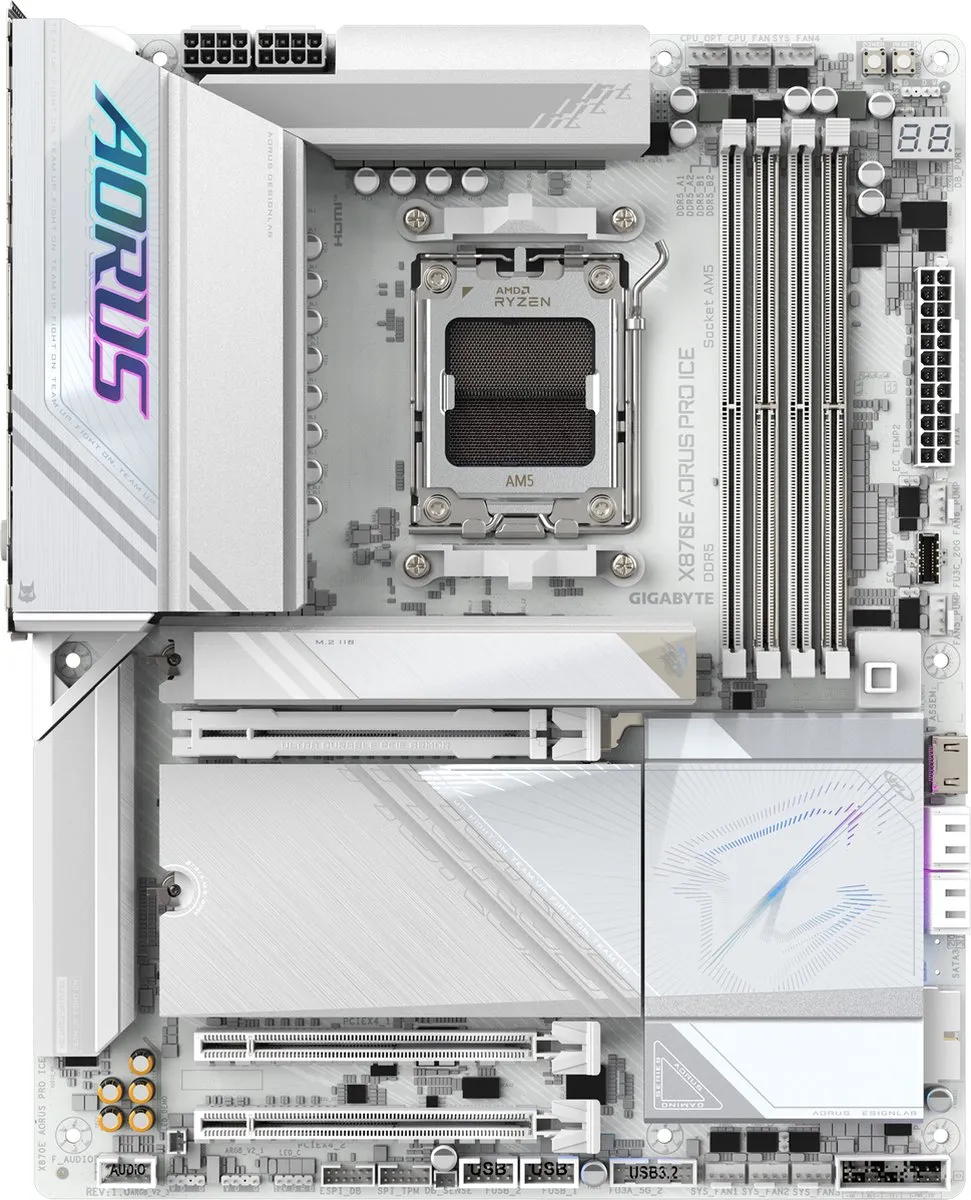 Gigabyte X870E AORUS PRO ICE Moederbord - AM5 - X870E - DDR5 - Wi-Fi 7