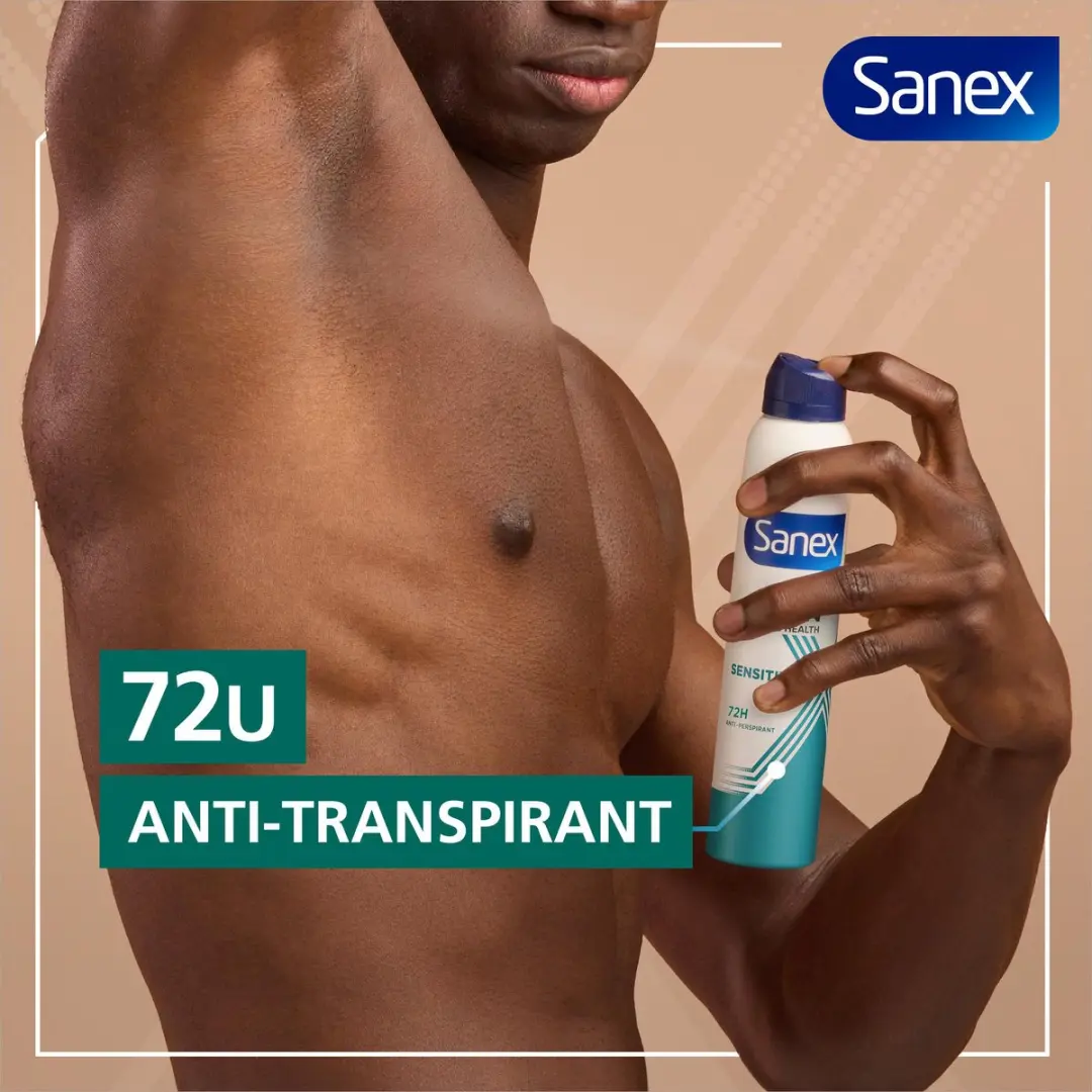 Sanex Men Sensitive 72H Anti-Transpirant Spray - 6x150ml