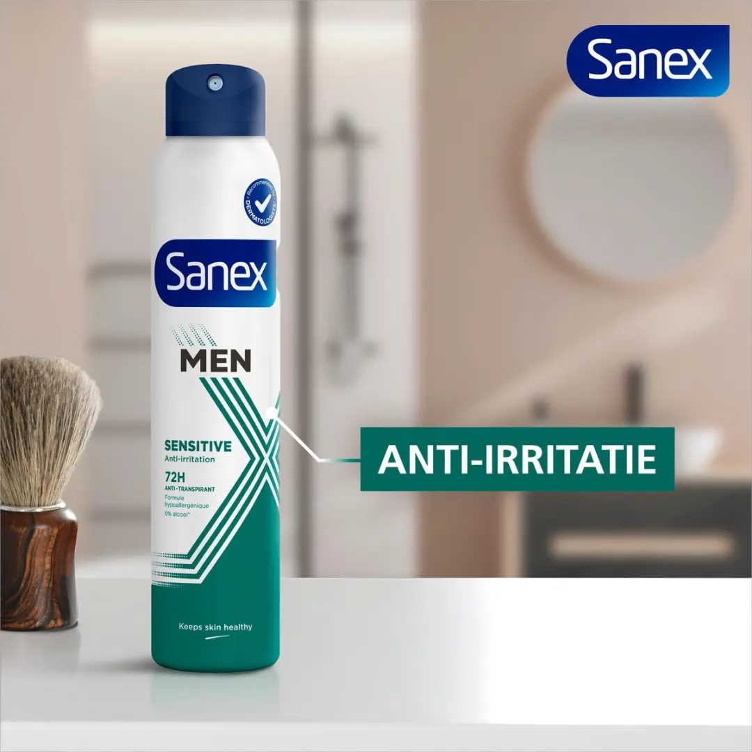 Sanex Men Sensitive 72H Anti-Transpirant Spray - 6x150ml - afbeelding 6 van 6