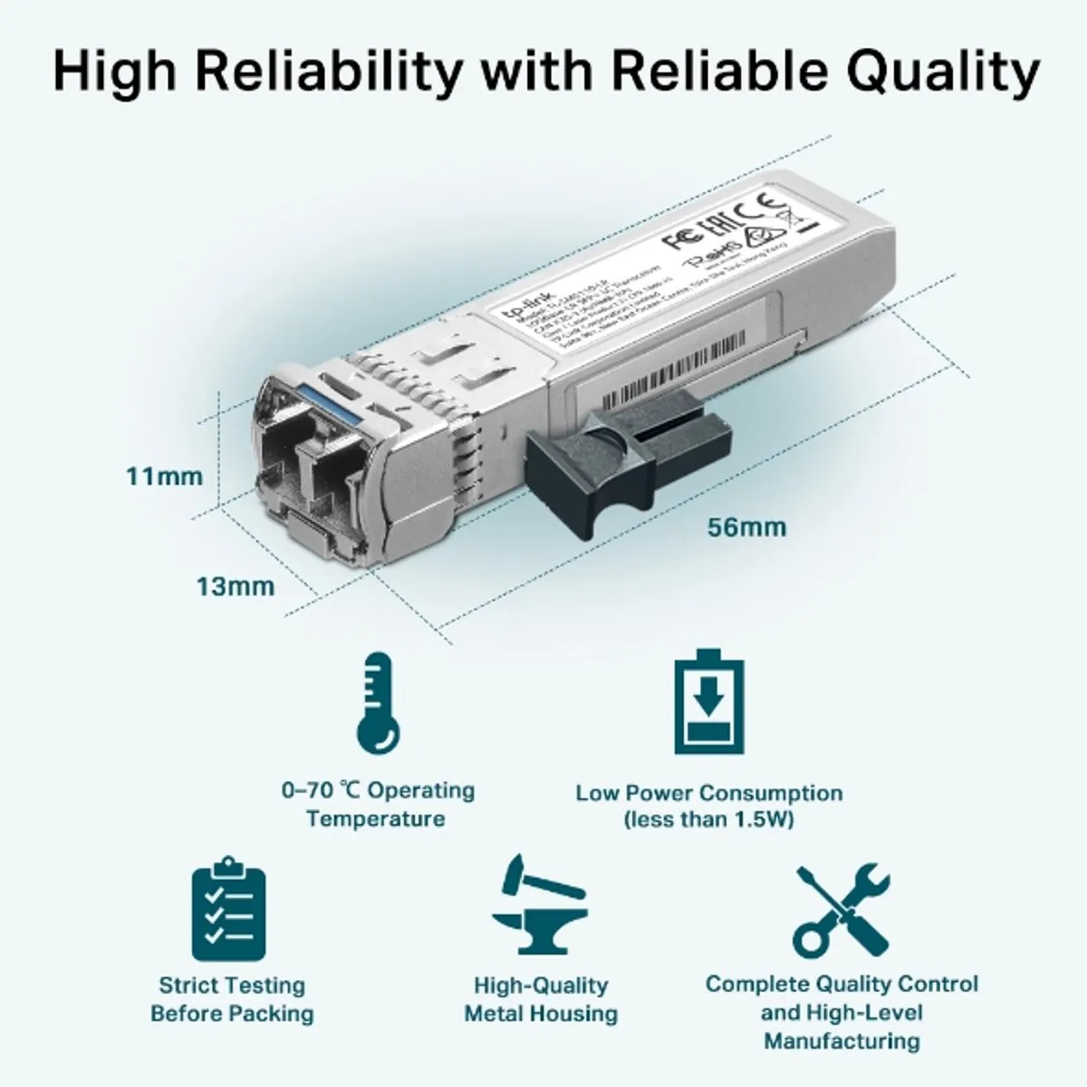 TP-Link TL-SM5110-LR SFP-module - 10Gbps - Zilver