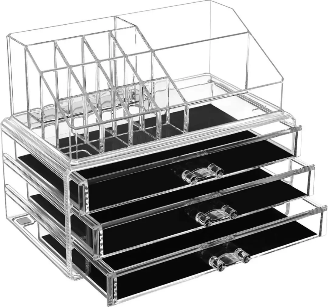 Songmics Cosmetica-Organizer 3 Lades - Transparant
