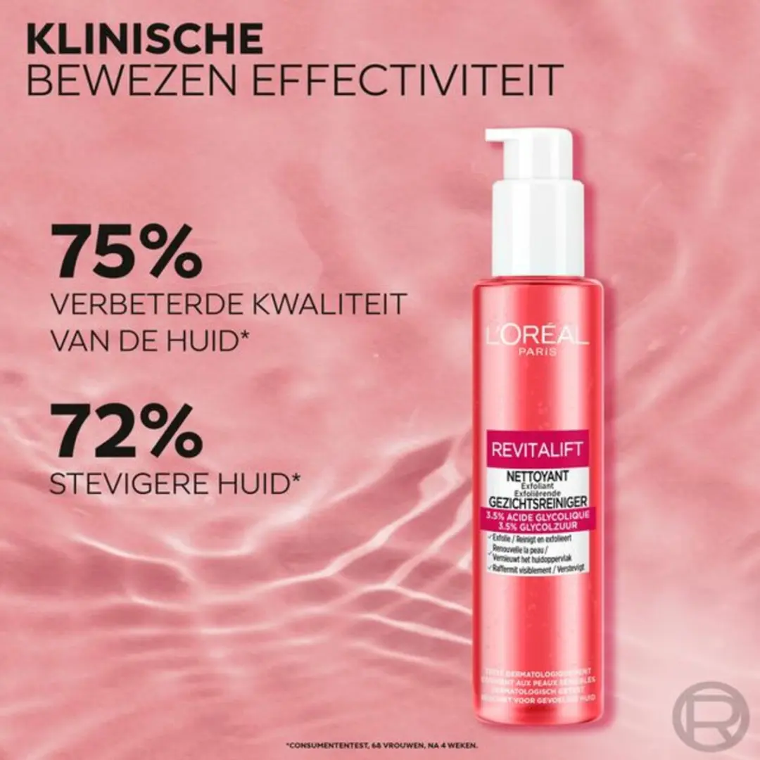 L'Oréal Revitalift Exfoliërende Reinigingsgel 150ml - 6 Stuks