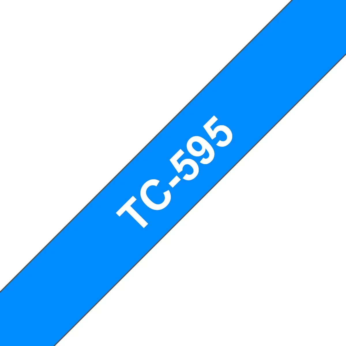 Brother TC-595 Labeltape Wit op blauw