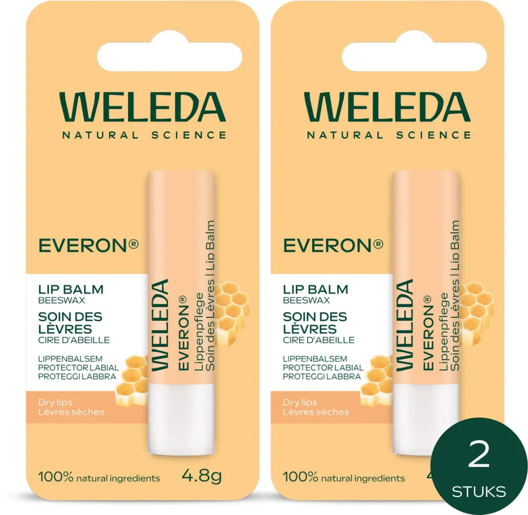 Weleda Everon Lippenbalsem - 2 Stuks 4,8g - Vanille & Rozen