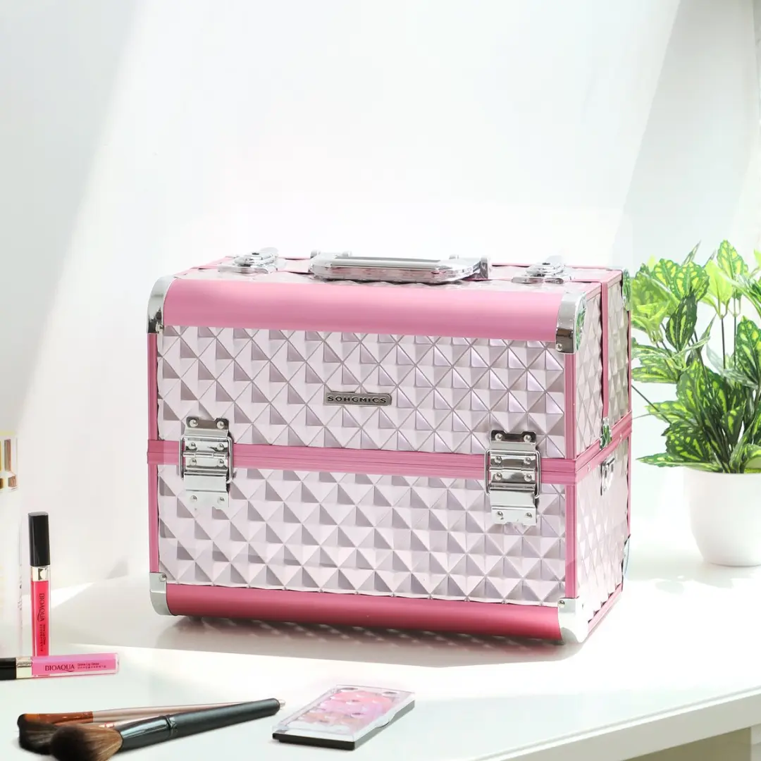 Songmics JBC319P Make-up Koffer - Zilverroze