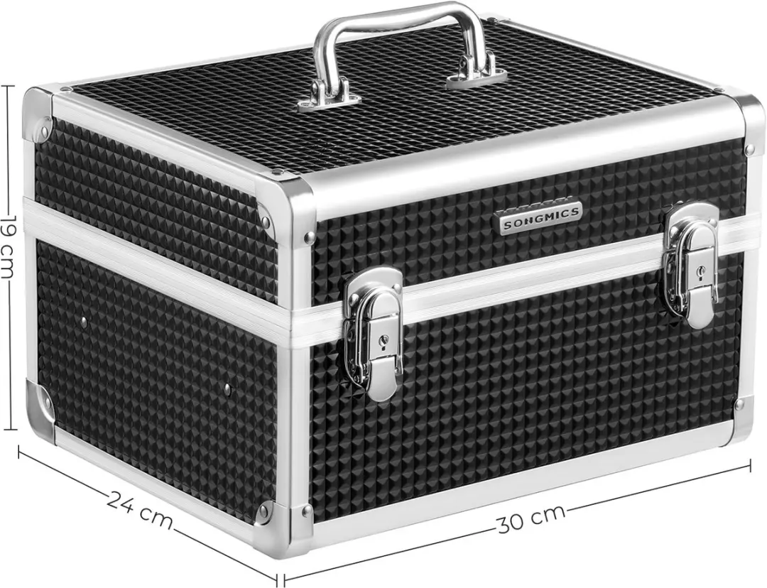 Songmics JBC328B01 Make-up Koffer - 1 Lade - Zwart - afbeelding 6 van 6