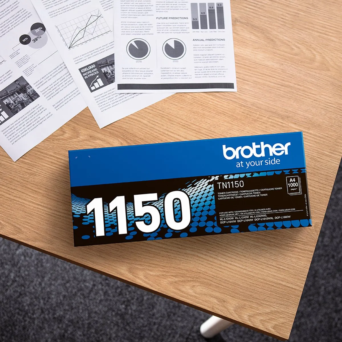 Brother TN-1150 Tonercartridge - 1000 Pagina's - Zwart