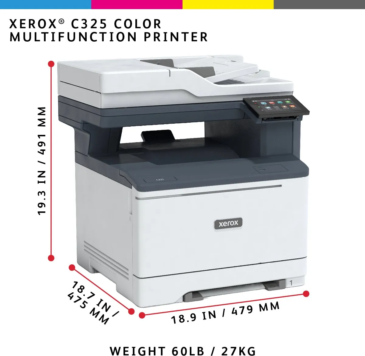 Xerox C325V_DNI Multifunctionele Laserprinter A4 - 35 ppm - Wi-Fi - Wit