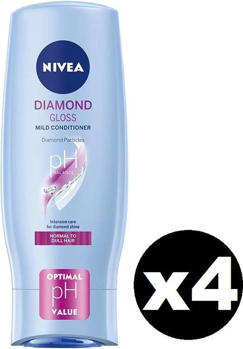 NIVEA Diamond Gloss Conditioner 800ml - 4 Stuks