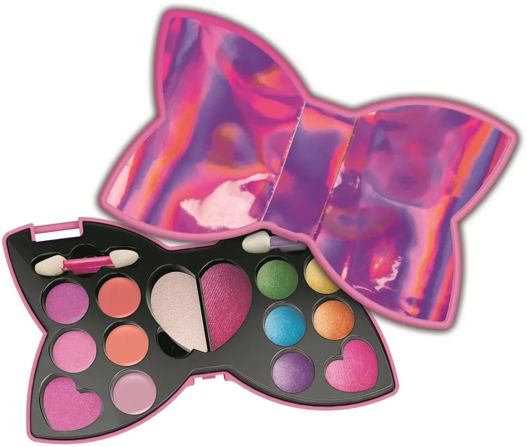 Clementoni Make-upset met strikje - Oogschaduw, Lipgloss & Accessoires - Roze/Zwart