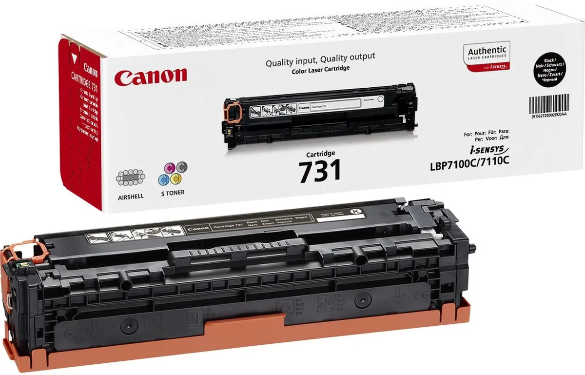 Canon 731BK Tonercartridge - 1400 Pagina's - Zwart