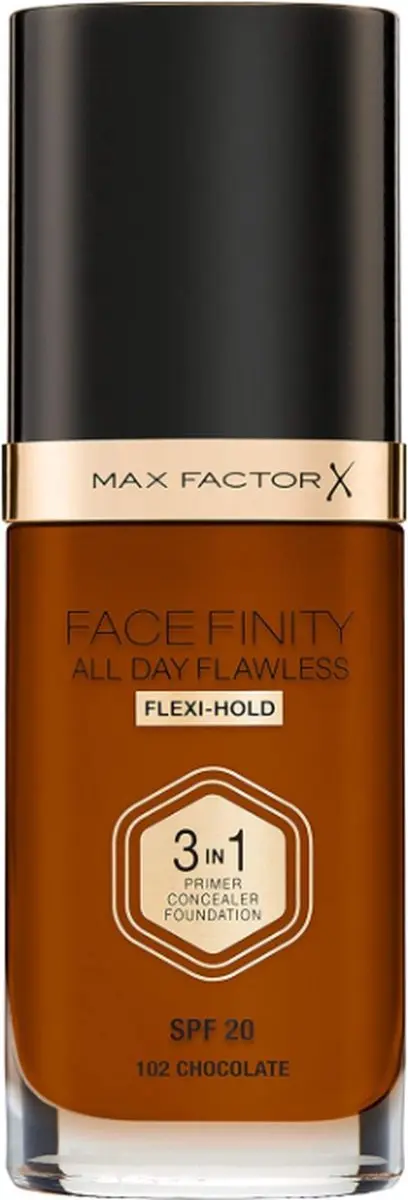 Max Factor Facefinity 3-in-1 Flexi Hold Foundation 102 Chocolate