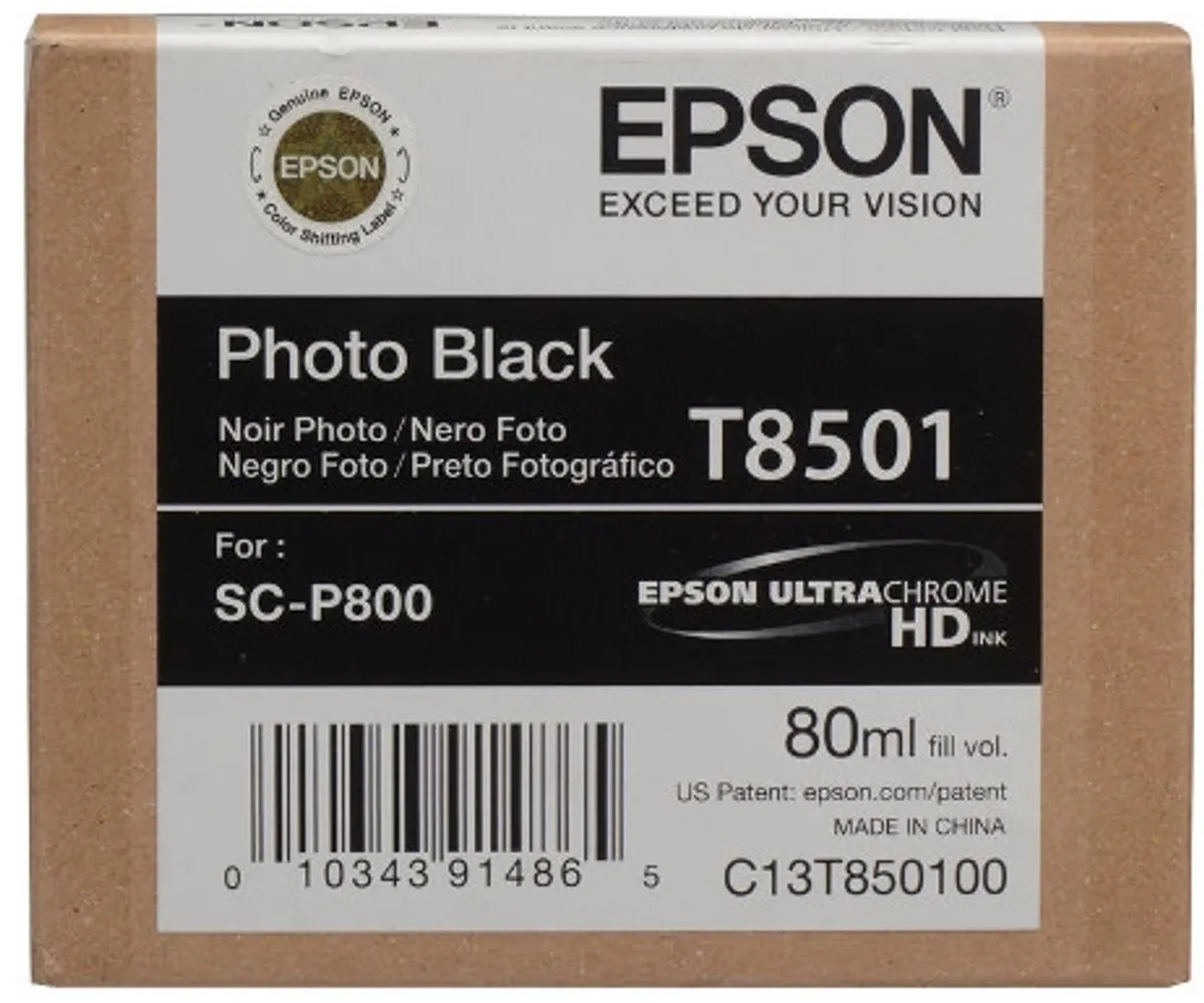 Epson UltraChrome HD T850100 Inktcartridge - 80ml - Black