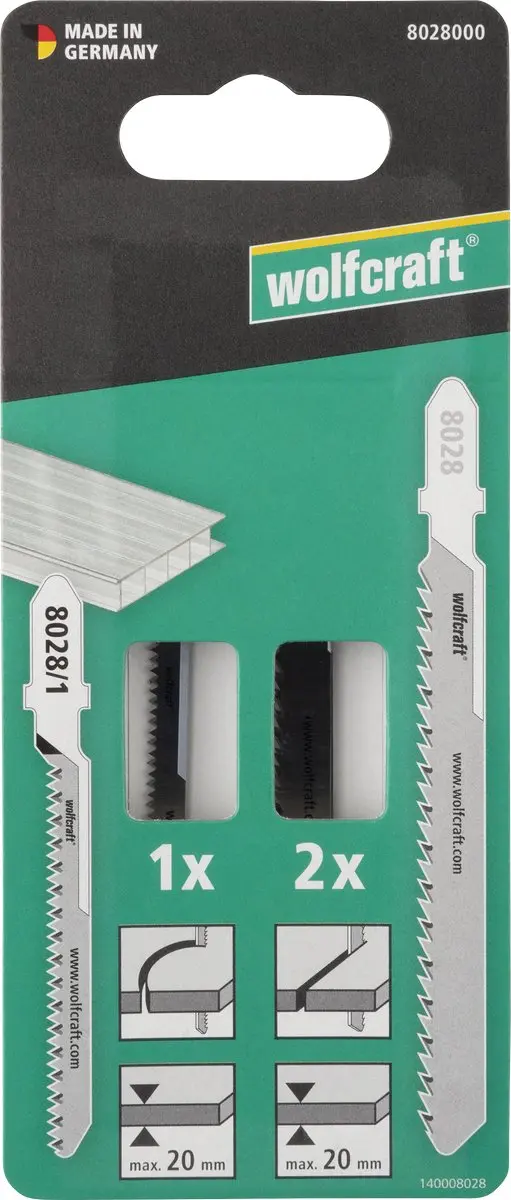 Wolfcraft Decoupeerzaagbladen Polycarbonaat 3 Stuks - 8028000