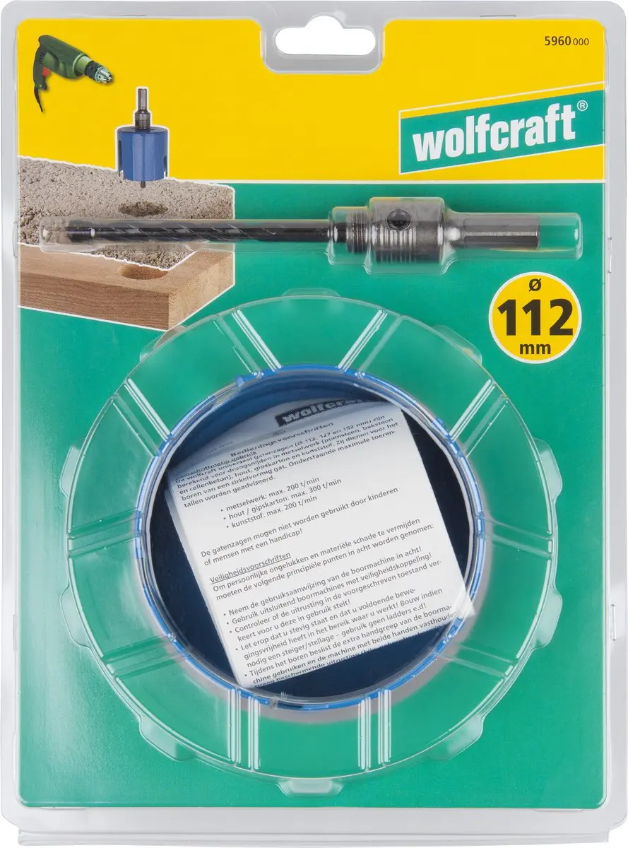 Wolfcraft Universele Gatenzaag 112mm - Steen/Beton