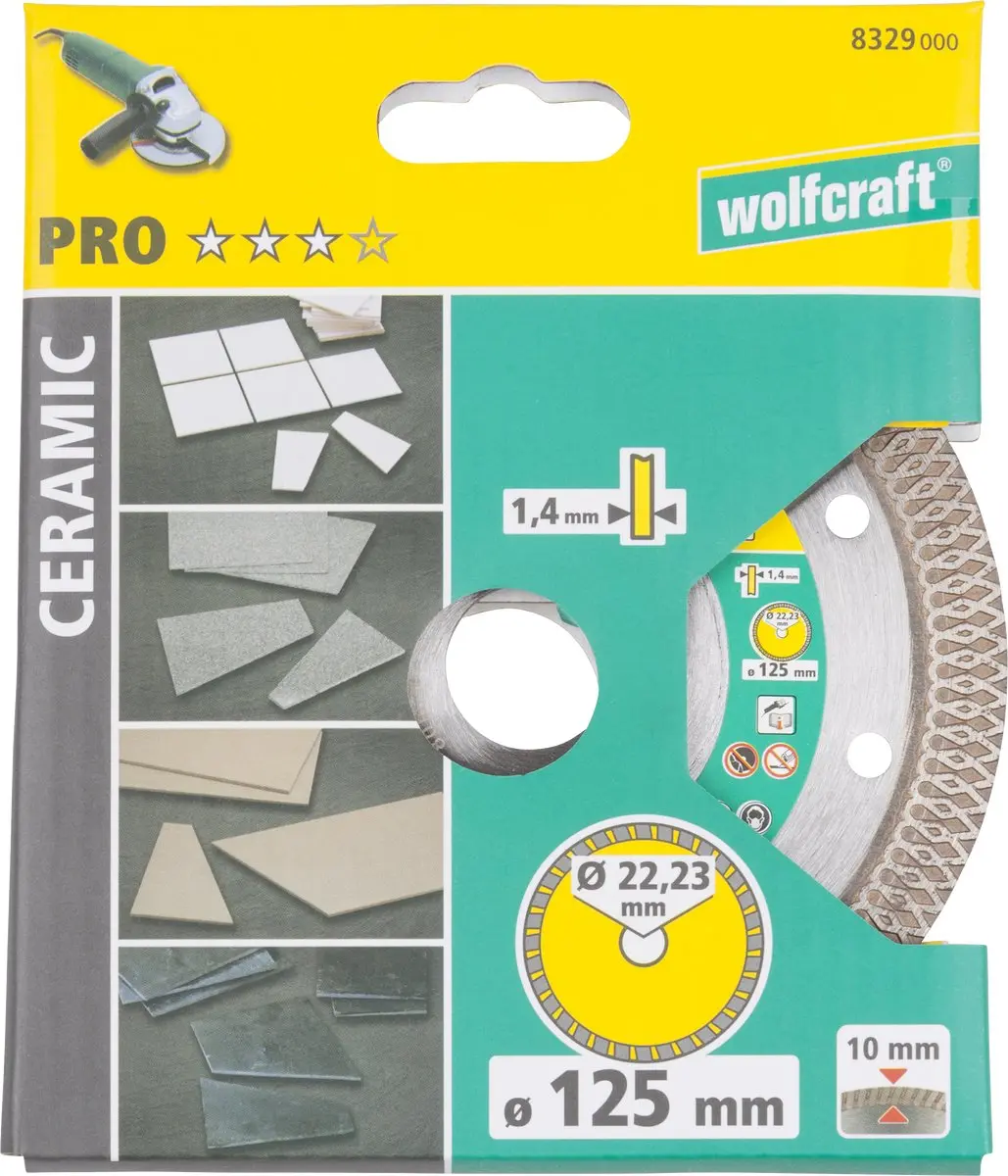 Wolfcraft Pro Ceramic Turbo Diamantdoorslijpschijf 125mm