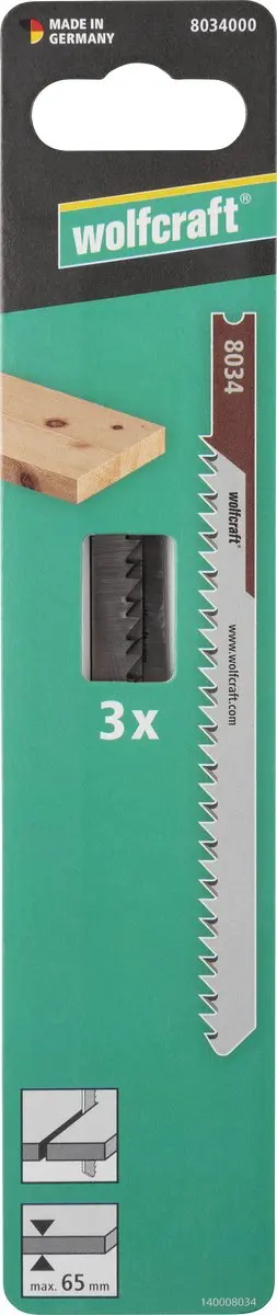 Wolfcraft Decoupeerzaagbladen HCS U-schacht 8034000 - 3 Stuks