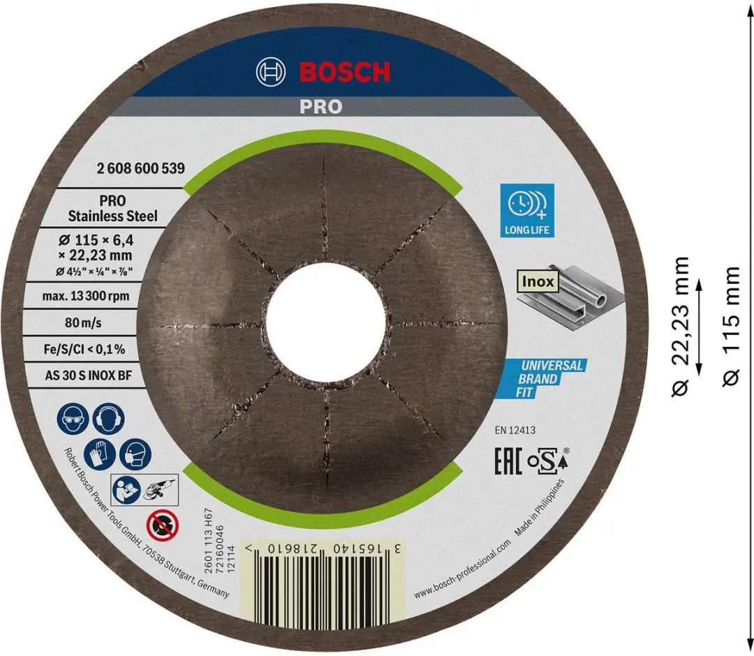 Bosch Professional ABS INOX 115X6 - 115mm Diameter