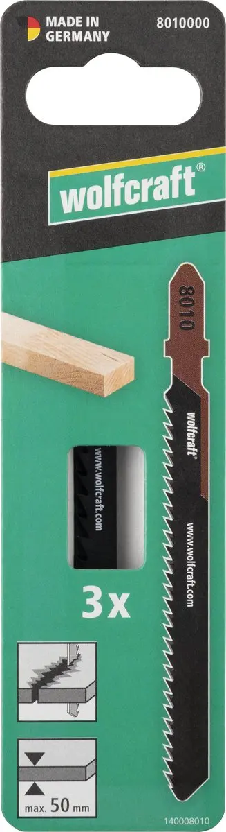 Wolfcraft Decoupeerzaagbladen 8010000 - 3 Stuks - Hout