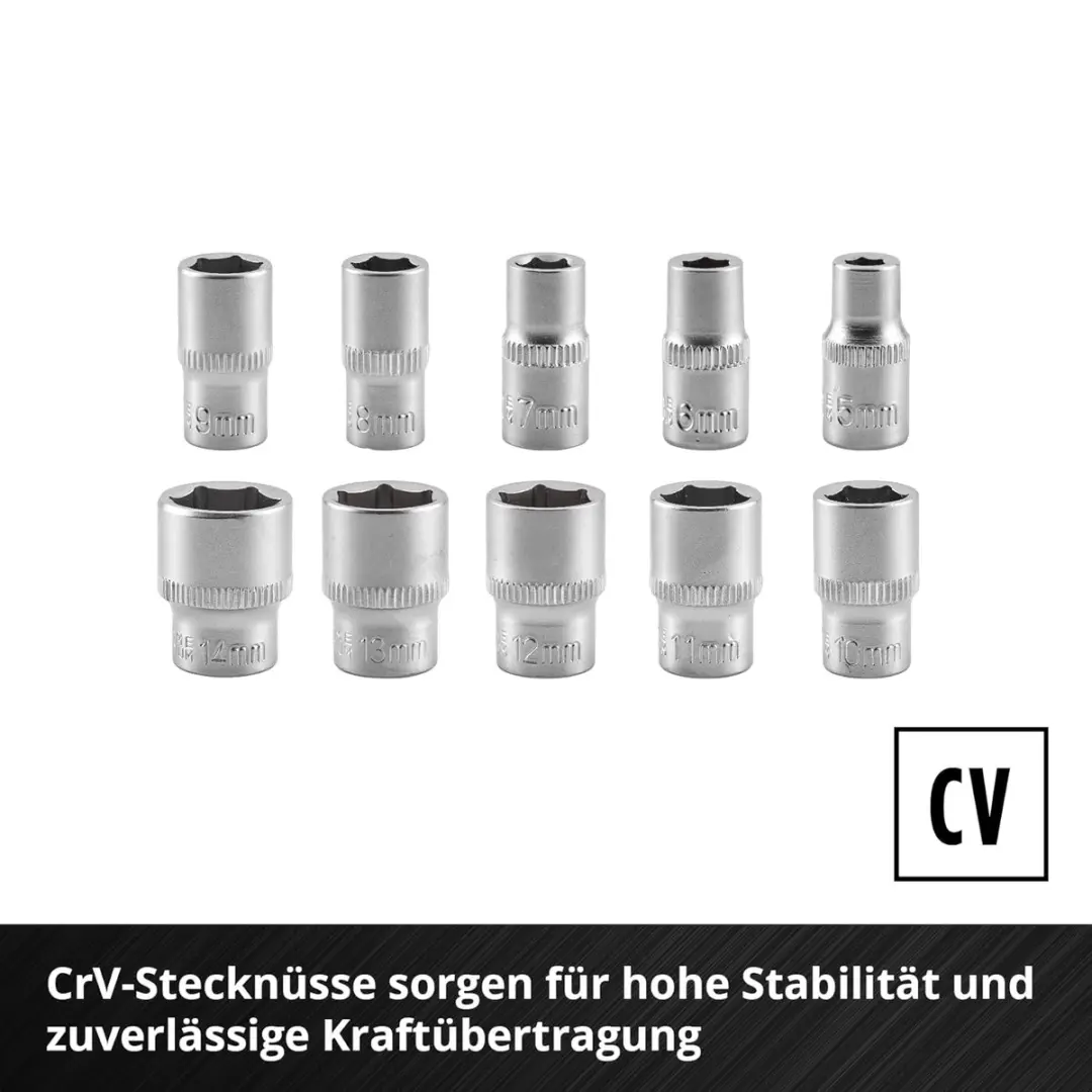Einhell 38-delige Bit- en Dopsleutelset 1/4" - 5-14mm