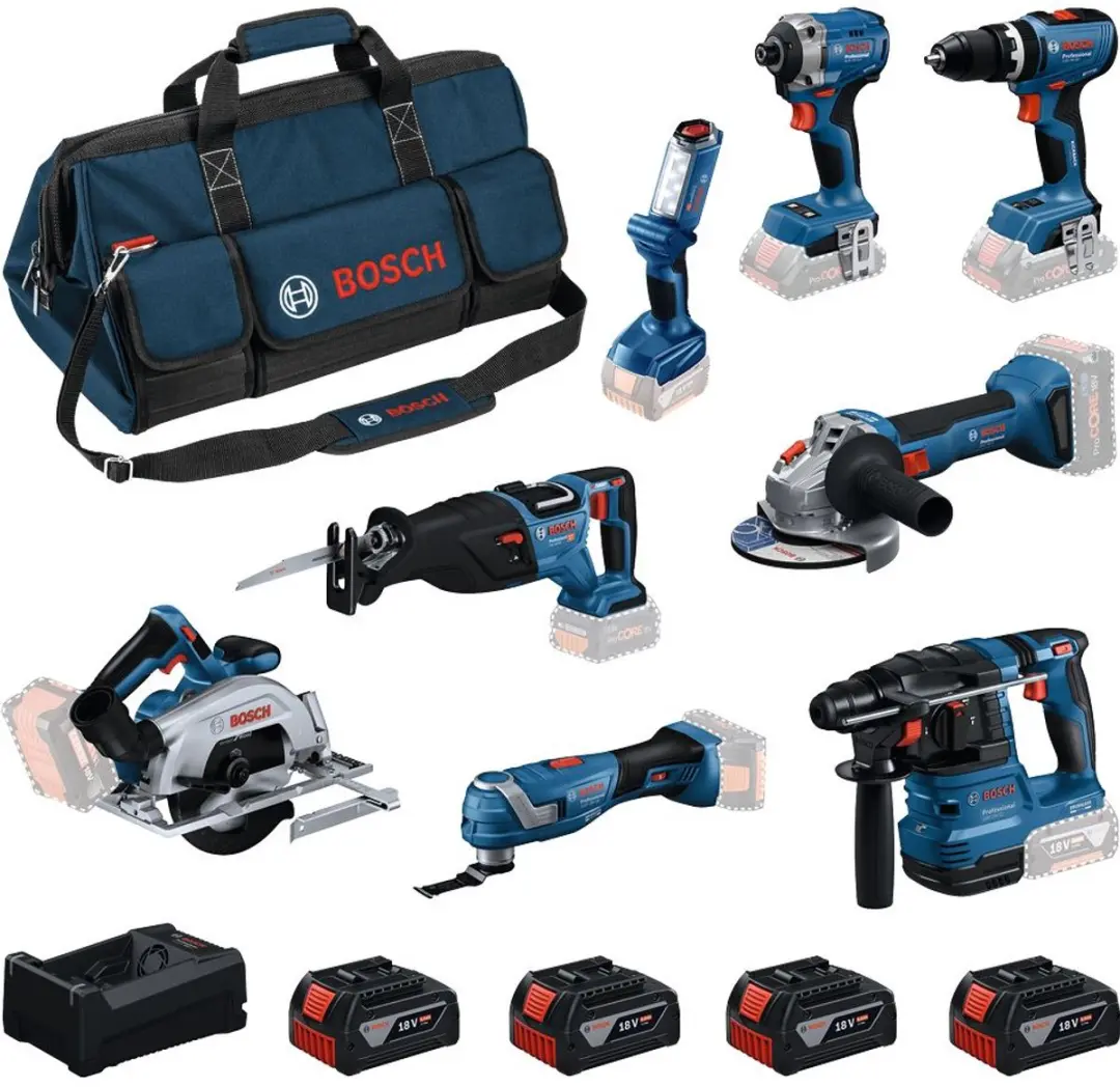 Bosch Professional 18V Accugereedschapsset 8-delig