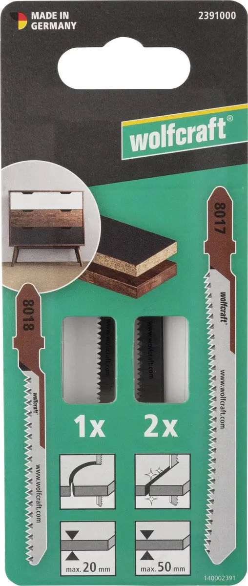 Wolfcraft Decoupeerzaagbladen 2391000 - 3 Stuks - Gefineerd hout