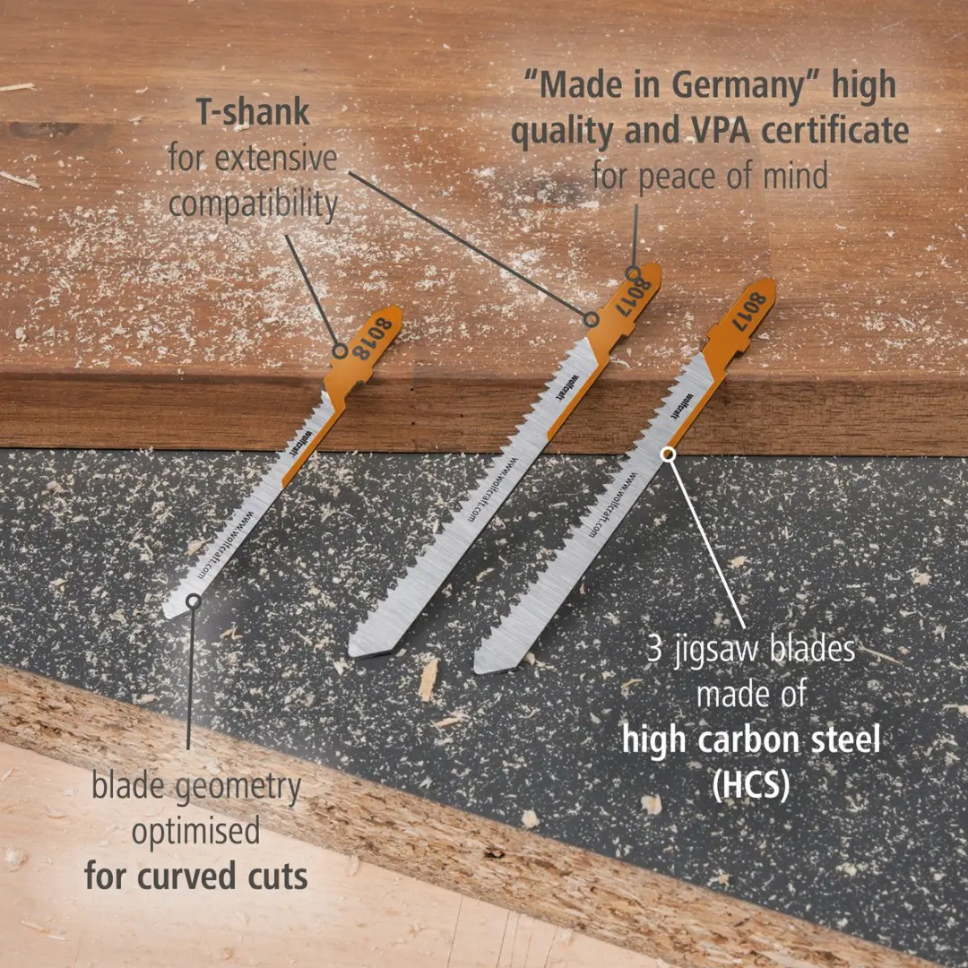 Wolfcraft Decoupeerzaagbladen 2391000 - 3 Stuks - Gefineerd hout