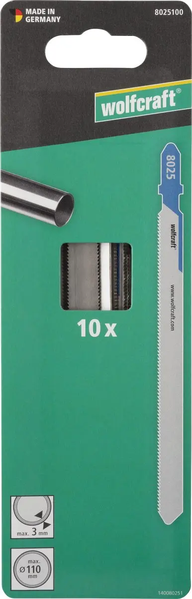 Wolfcraft Decoupeerzaagblad HSS T-schacht 8025100 - 10 Stuks
