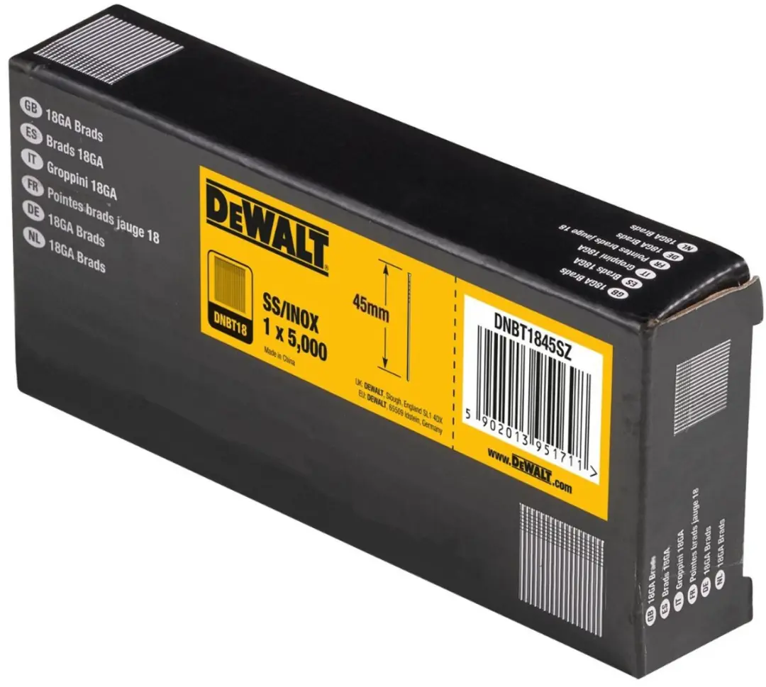 DeWalt DNBT1845SZ Spijkers RVS 1.25x45mm