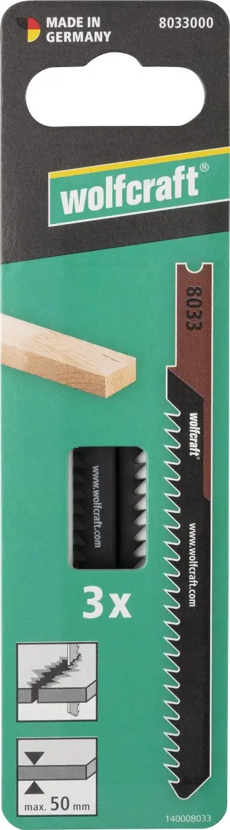 Wolfcraft Decoupeerzaagbladen HCS U-schacht 8033000 - 3 Stuks