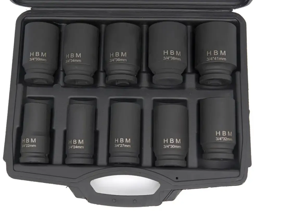 HBM Krachtdoppenset 3/4" - 10-delig - Maten 22-41mm