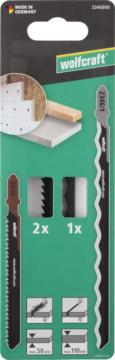 Wolfcraft Decoupeerzaagbladen Isolatie 2346000 - 3 Stuks