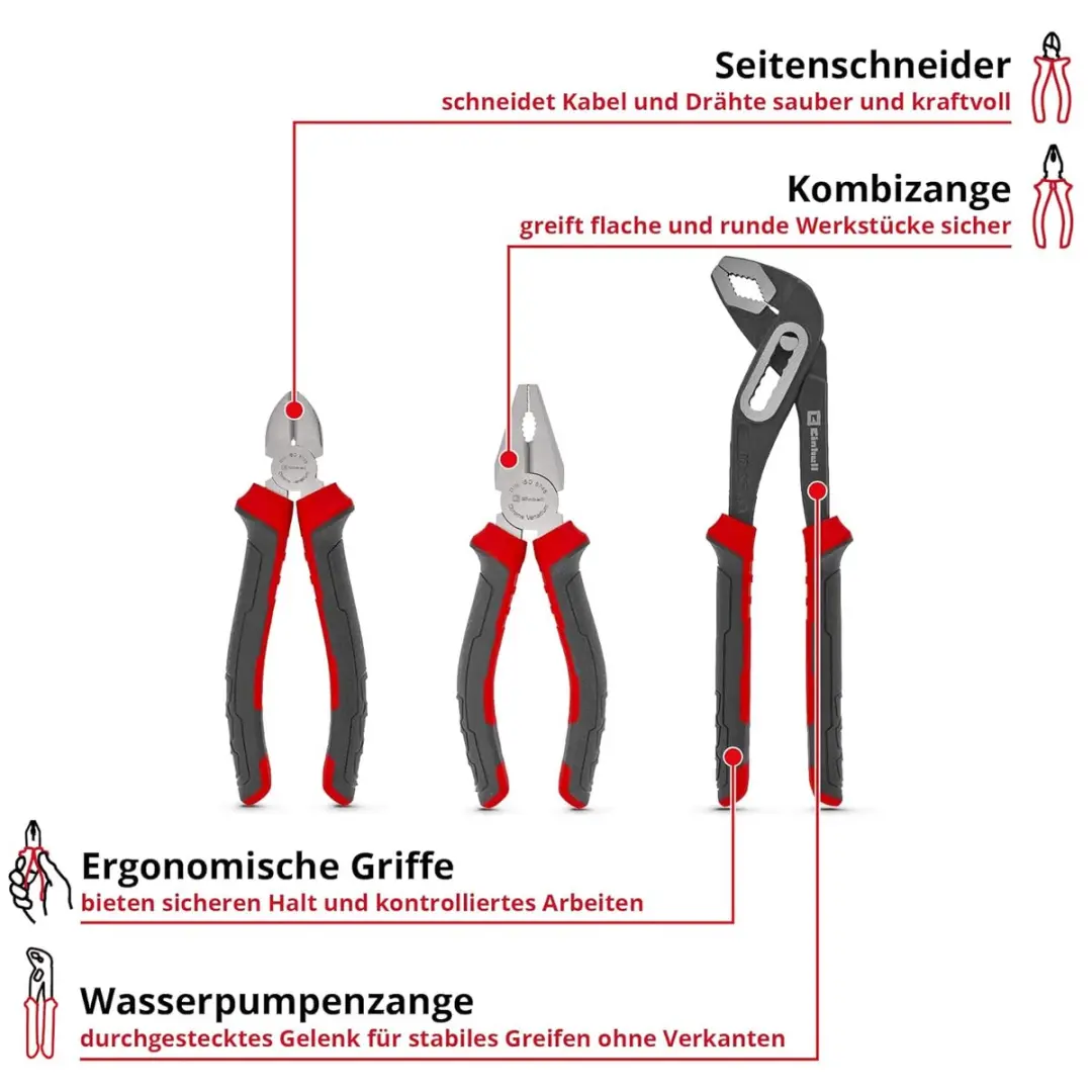 Einhell 370531 Tangenset - 3-delig - Chroom-vanadiumstaal - afbeelding 6 van 6