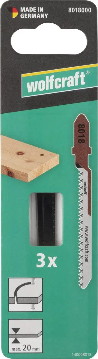 Wolfcraft Decoupeerzaagbladen Triplex 20mm HCS T-schacht - 3 Stuks