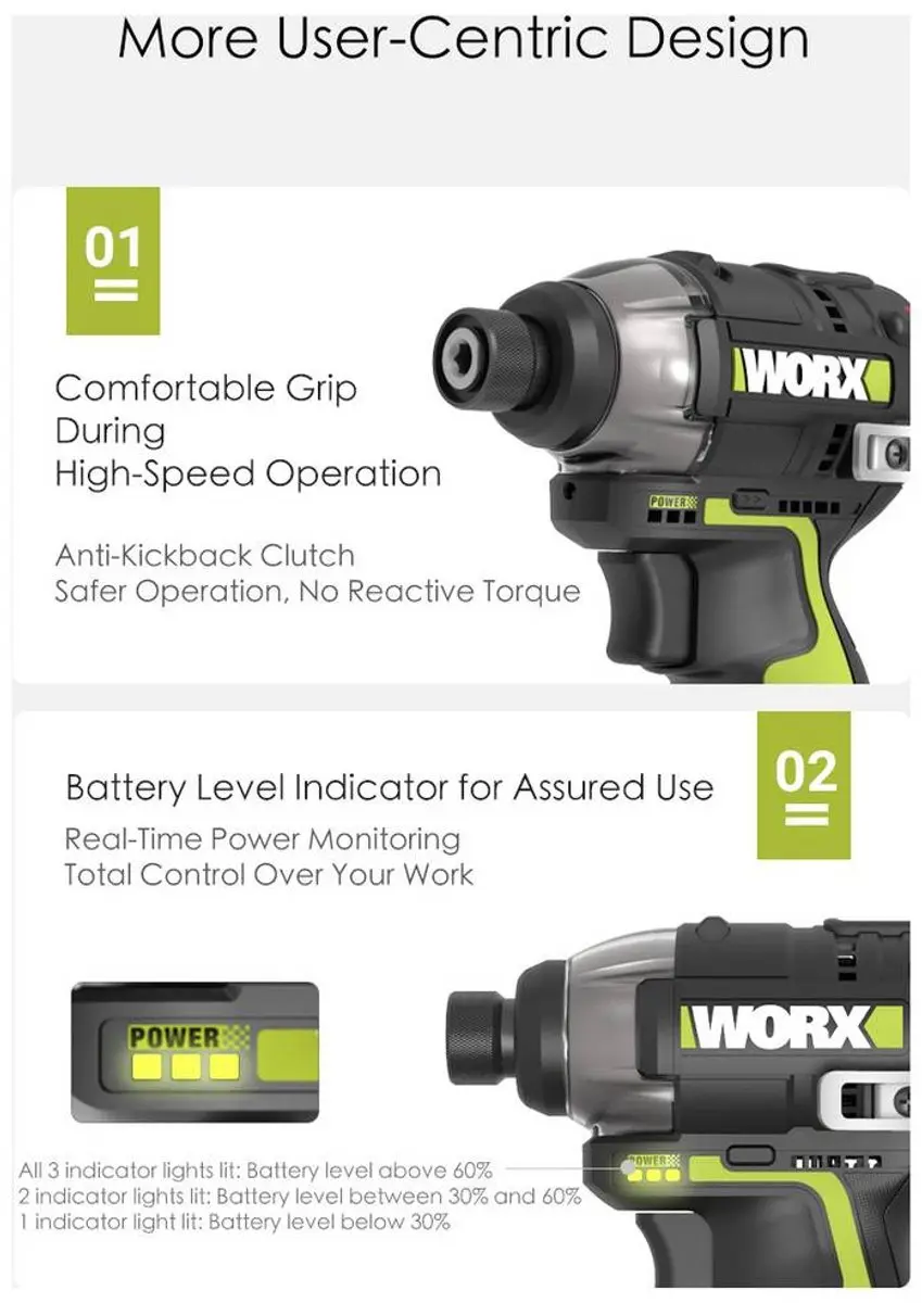 Worx WU927 Accu-slagmoersleutel 12V - 2x Accu