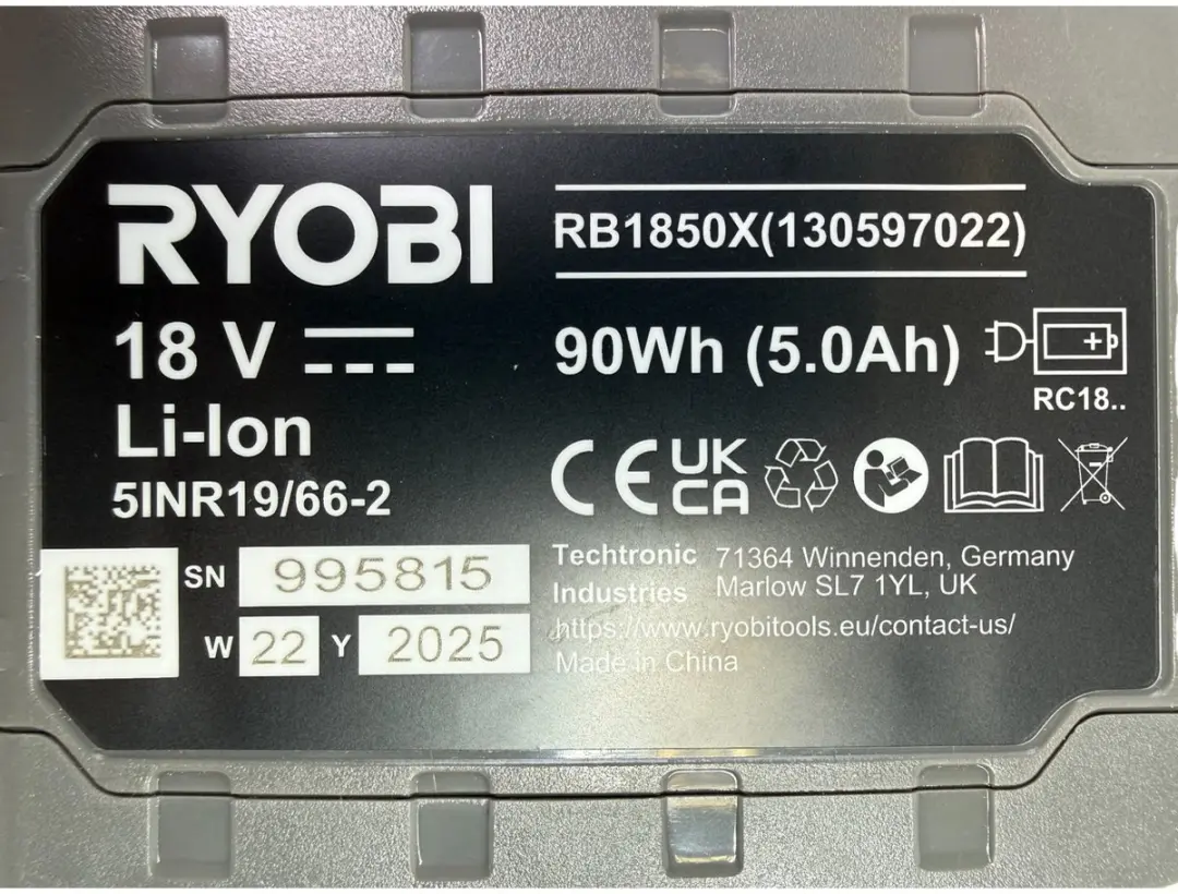 Ryobi ONE+ 18V 5.0Ah Lithium+ Accu 5133002837