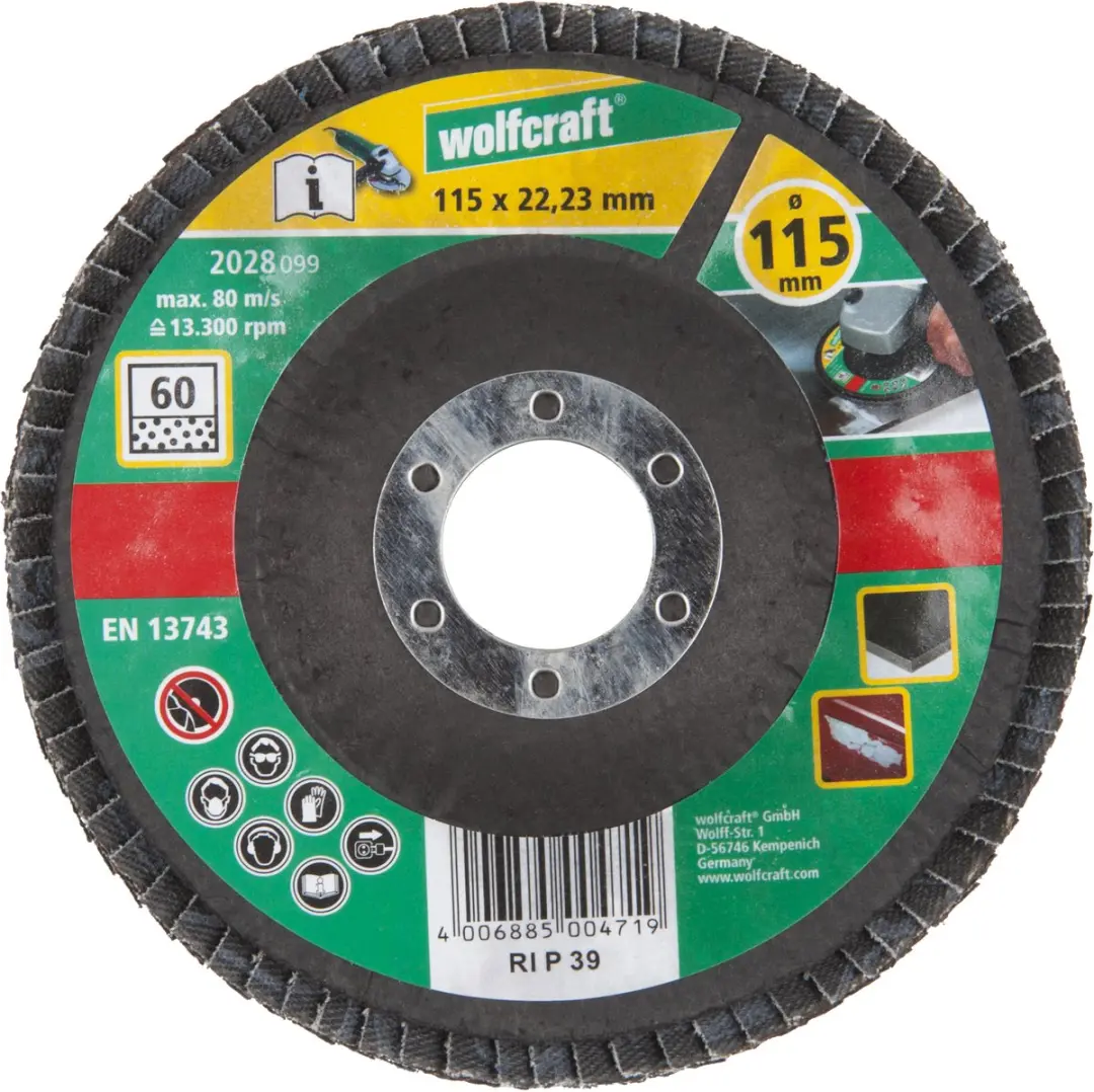 Wolfcraft Lamellenschijf 115mm Korrel 60